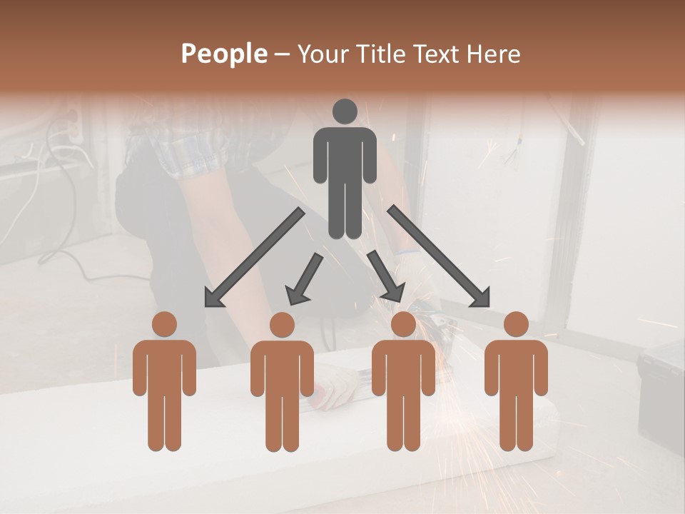 Builder Of Cutting Metal. Sparkles Flying. PowerPoint Template