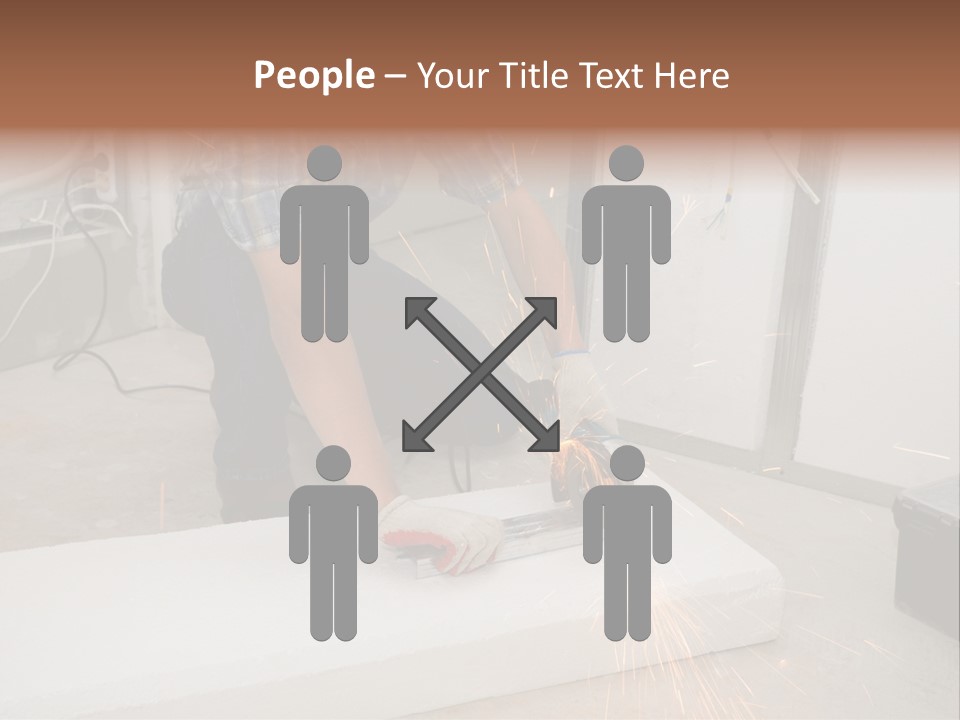 Builder Of Cutting Metal. Sparkles Flying. PowerPoint Template