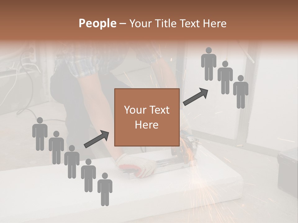 Builder Of Cutting Metal. Sparkles Flying. PowerPoint Template