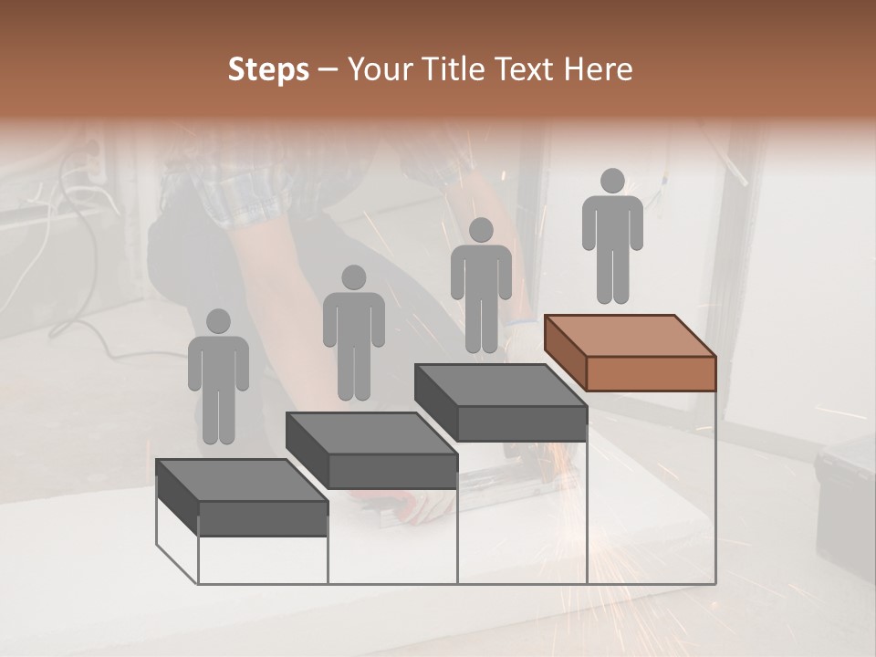 Builder Of Cutting Metal. Sparkles Flying. PowerPoint Template