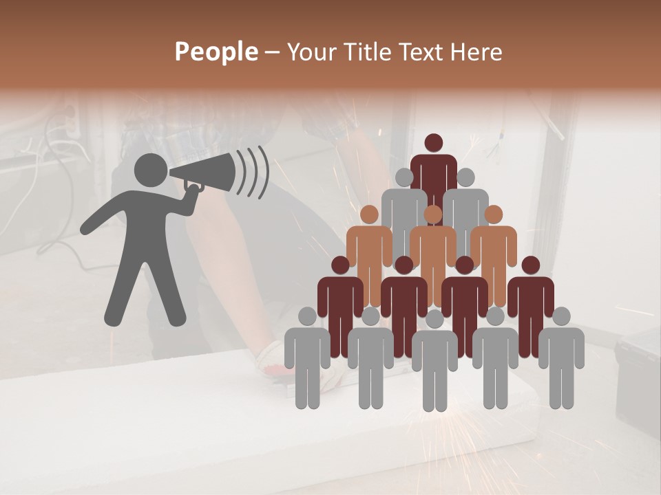 Builder Of Cutting Metal. Sparkles Flying. PowerPoint Template