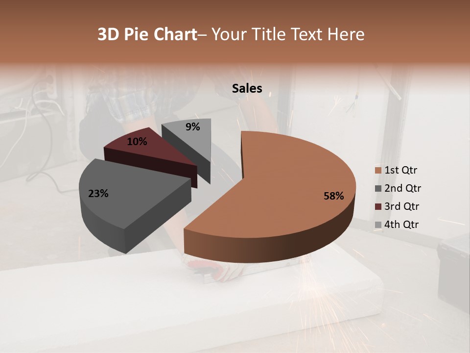 Builder Of Cutting Metal. Sparkles Flying. PowerPoint Template