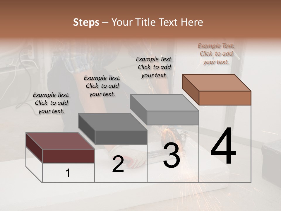 Builder Of Cutting Metal. Sparkles Flying. PowerPoint Template