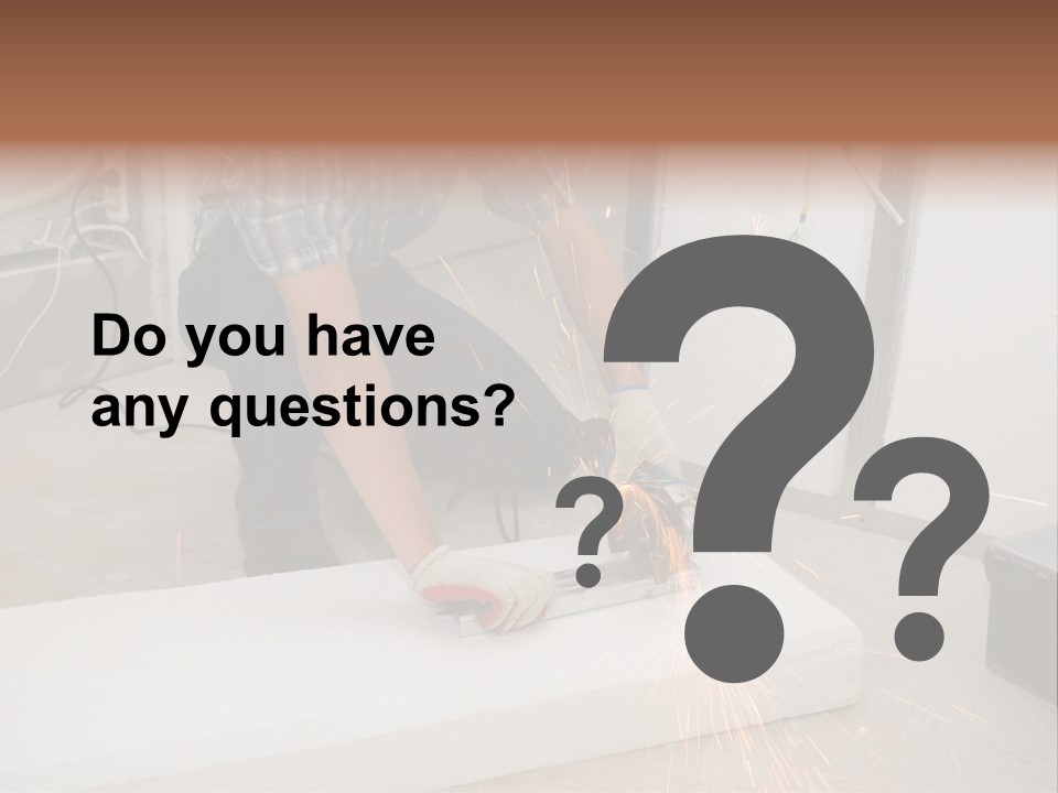 Builder Of Cutting Metal. Sparkles Flying. PowerPoint Template