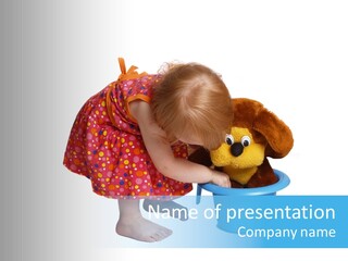Baby With Pot And Toy PowerPoint Template