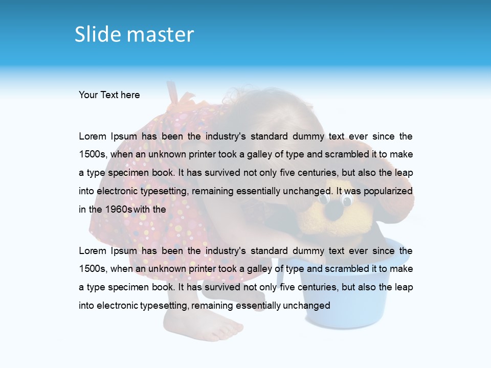 Baby With Pot And Toy PowerPoint Template