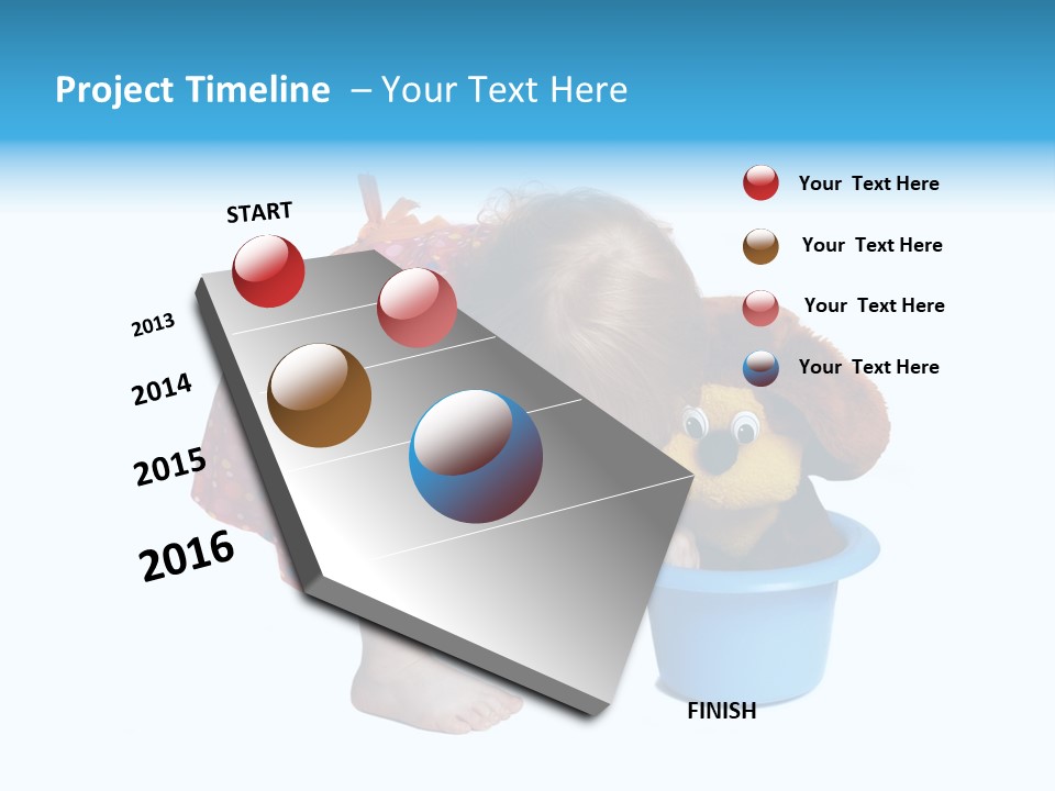 Baby With Pot And Toy PowerPoint Template