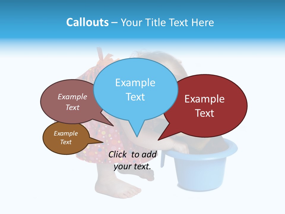 Baby With Pot And Toy PowerPoint Template