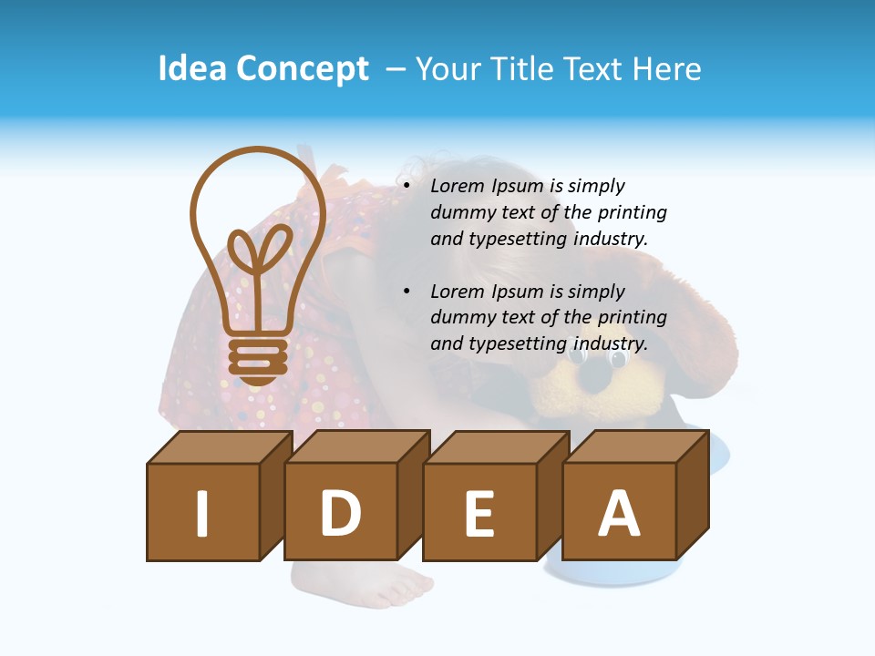 Baby With Pot And Toy PowerPoint Template