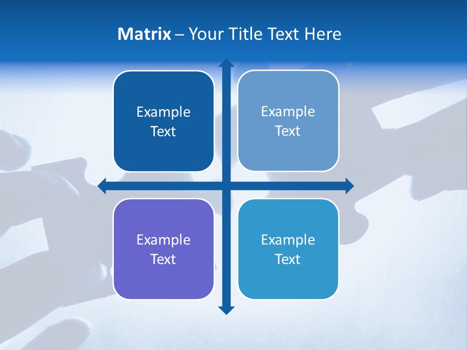 Hands Trying To Fit Two Puzzle Pieces Together PowerPoint Template