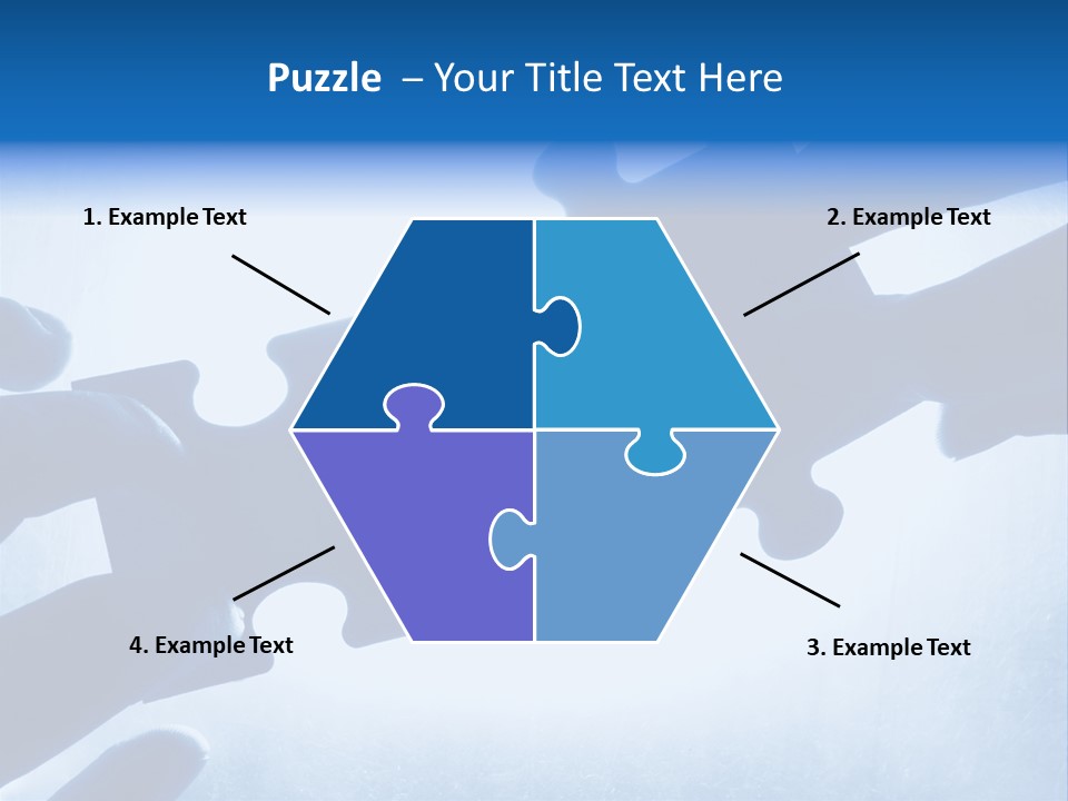 Hands Trying To Fit Two Puzzle Pieces Together PowerPoint Template
