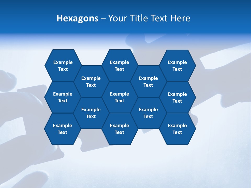 Hands Trying To Fit Two Puzzle Pieces Together PowerPoint Template