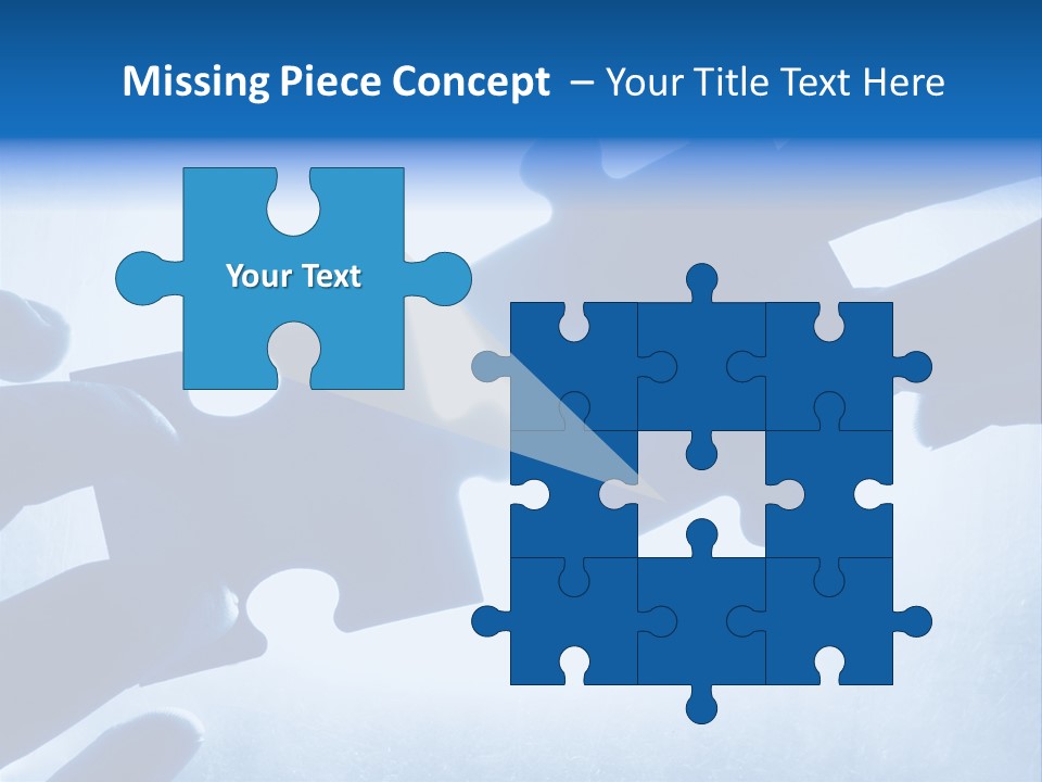 Hands Trying To Fit Two Puzzle Pieces Together PowerPoint Template