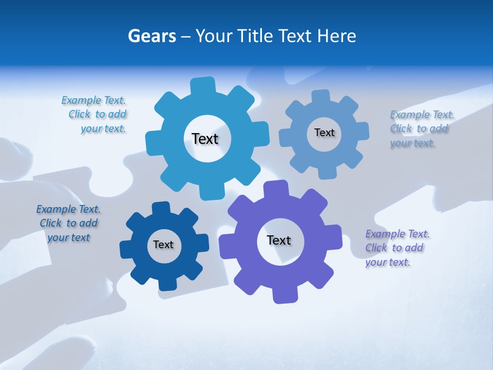 Hands Trying To Fit Two Puzzle Pieces Together PowerPoint Template