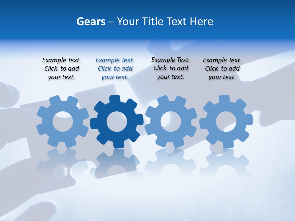 Hands Trying To Fit Two Puzzle Pieces Together PowerPoint Template