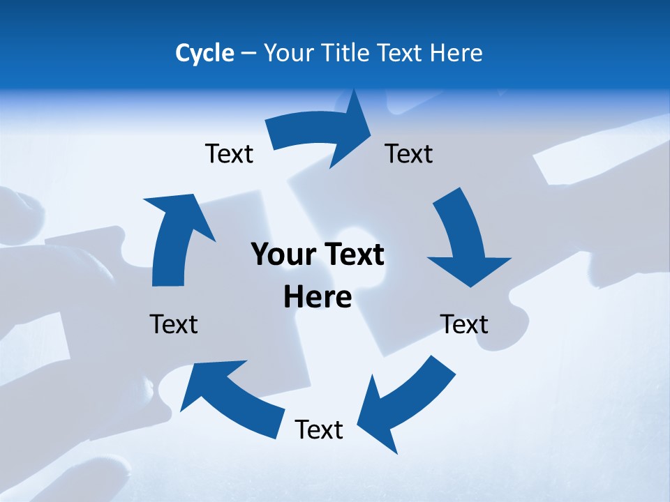 Hands Trying To Fit Two Puzzle Pieces Together PowerPoint Template