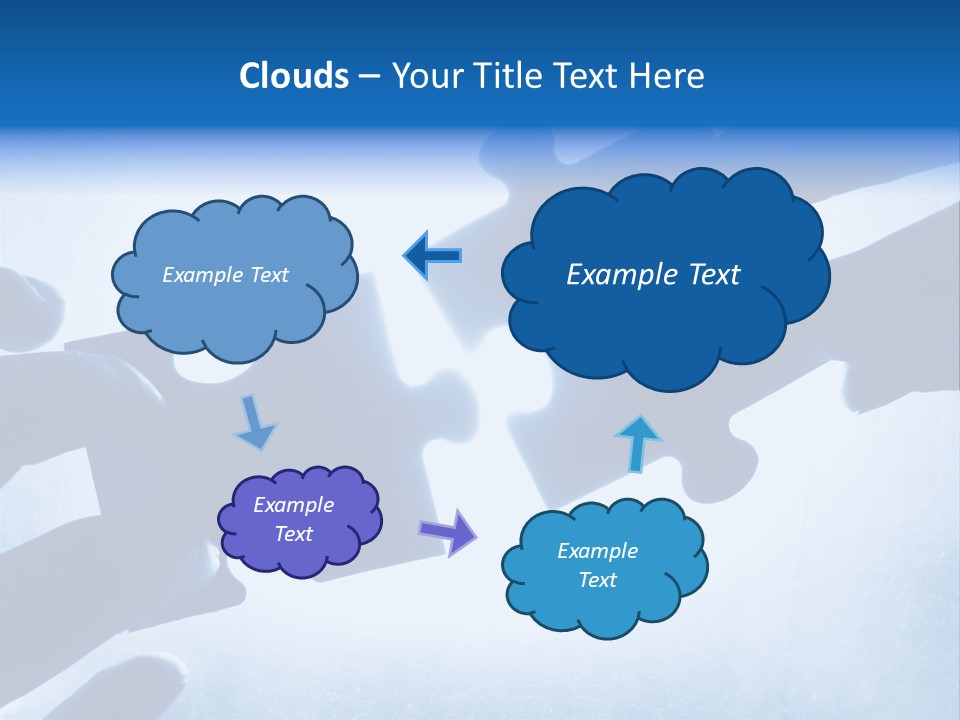 Hands Trying To Fit Two Puzzle Pieces Together PowerPoint Template