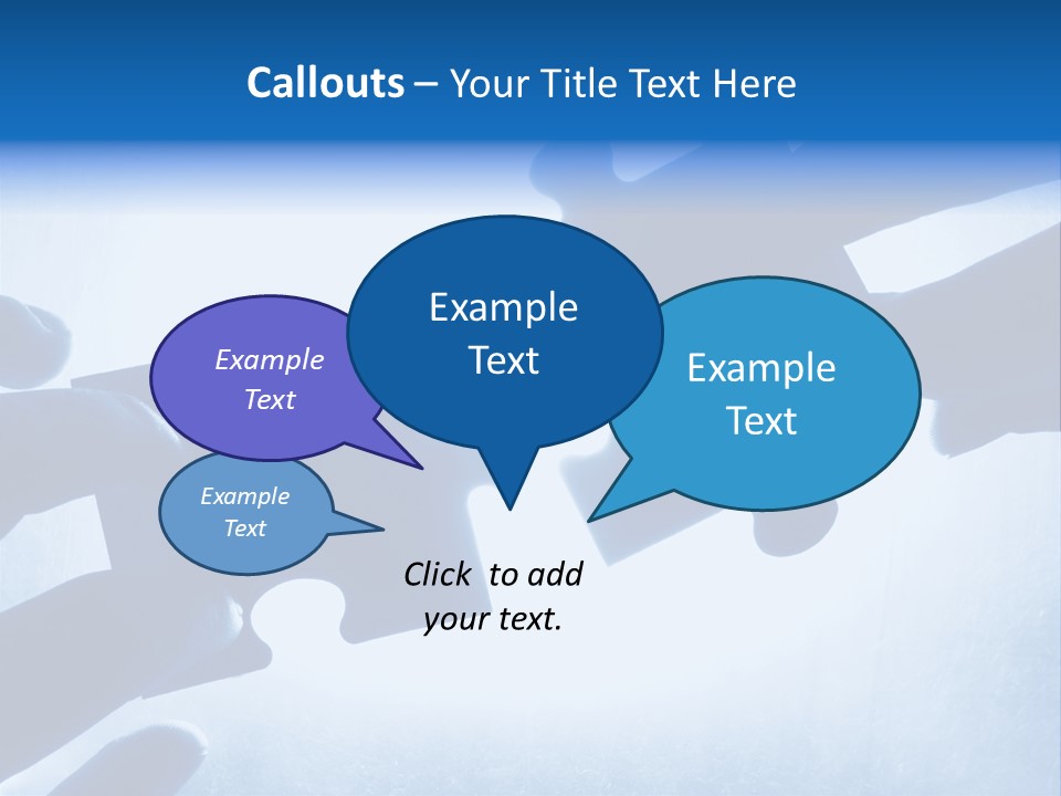Hands Trying To Fit Two Puzzle Pieces Together PowerPoint Template
