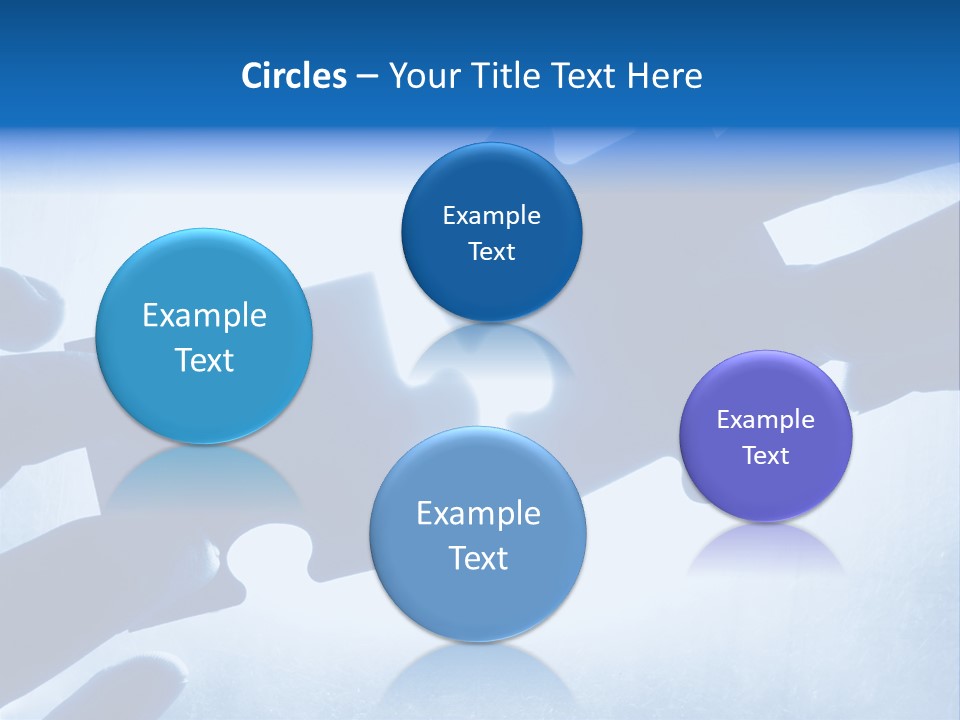 Hands Trying To Fit Two Puzzle Pieces Together PowerPoint Template