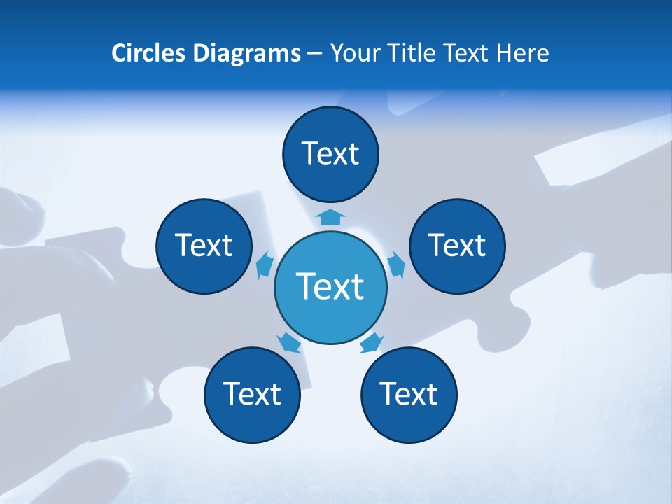 Hands Trying To Fit Two Puzzle Pieces Together PowerPoint Template