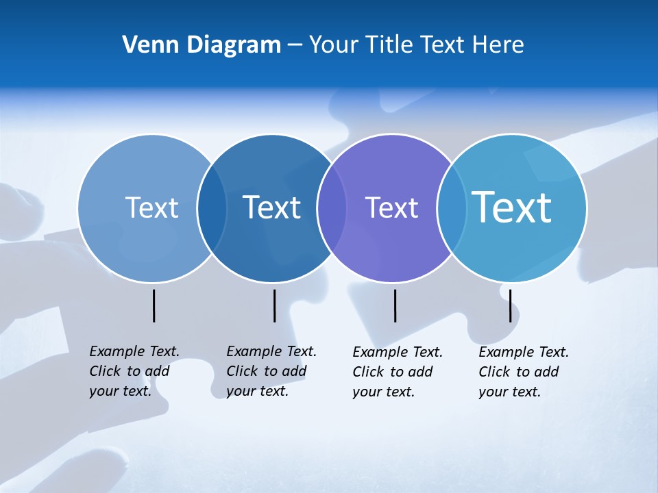 Hands Trying To Fit Two Puzzle Pieces Together PowerPoint Template