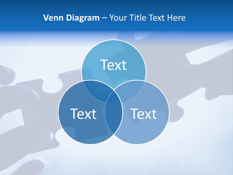Hands Trying To Fit Two Puzzle Pieces Together PowerPoint Template