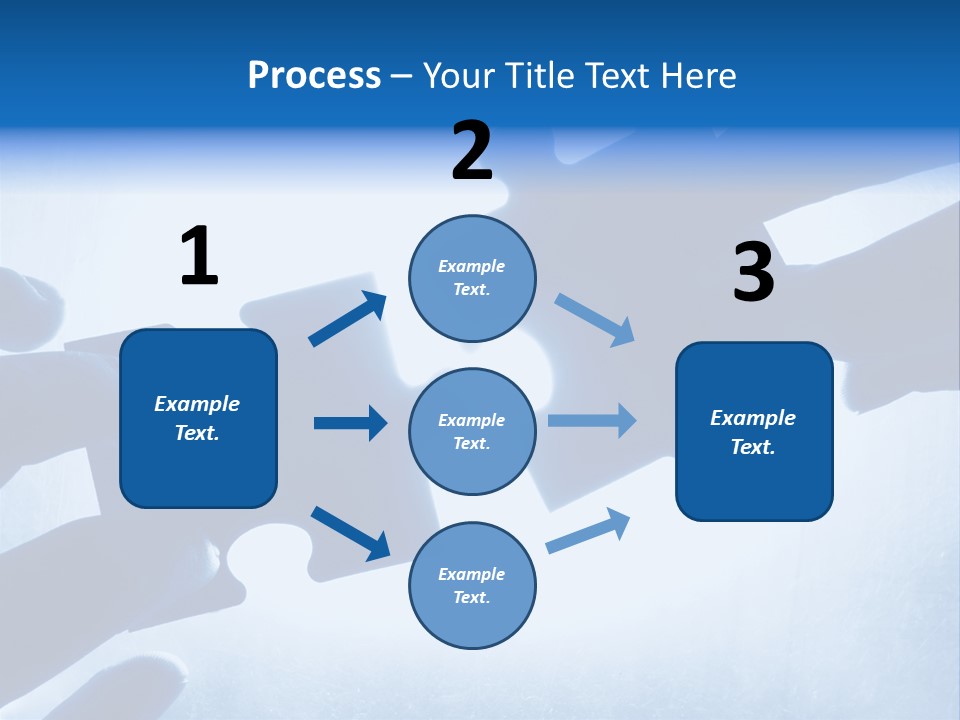 Hands Trying To Fit Two Puzzle Pieces Together PowerPoint Template