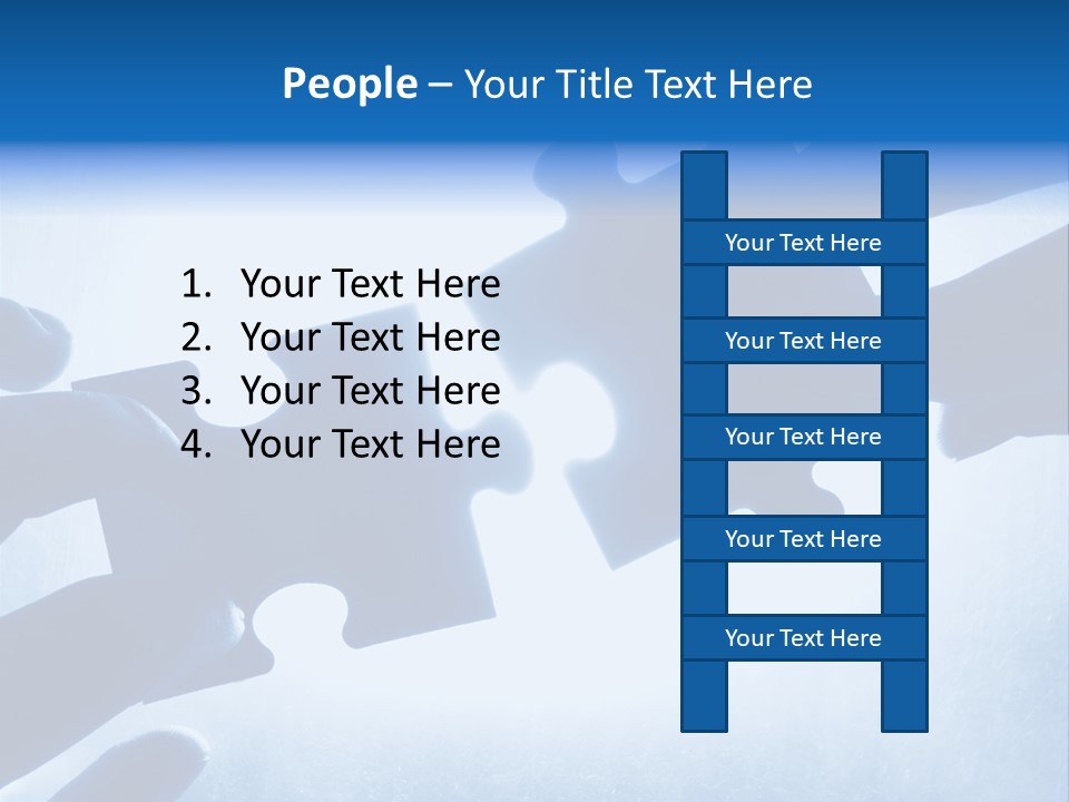 Hands Trying To Fit Two Puzzle Pieces Together PowerPoint Template