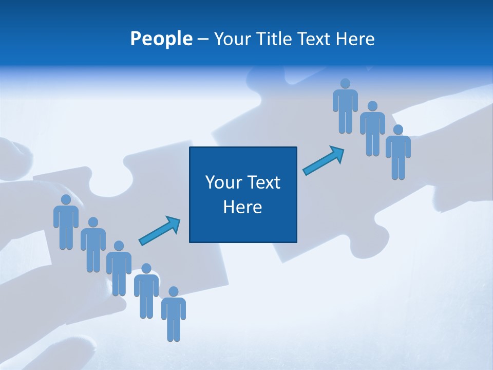 Hands Trying To Fit Two Puzzle Pieces Together PowerPoint Template