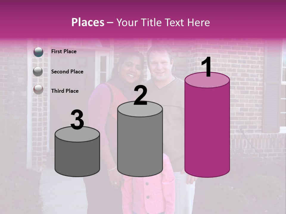 A Family Standing In Front Of Their Home PowerPoint Template