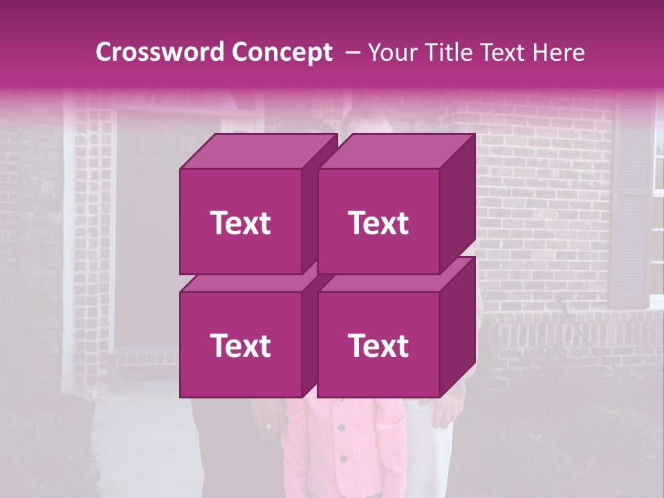 A Family Standing In Front Of Their Home PowerPoint Template