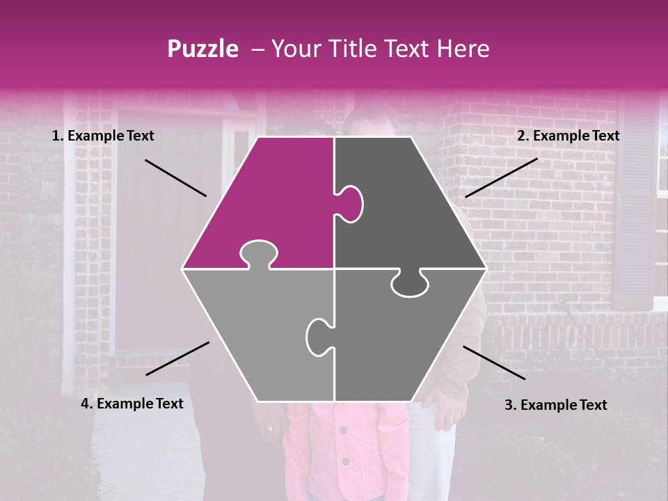 A Family Standing In Front Of Their Home PowerPoint Template