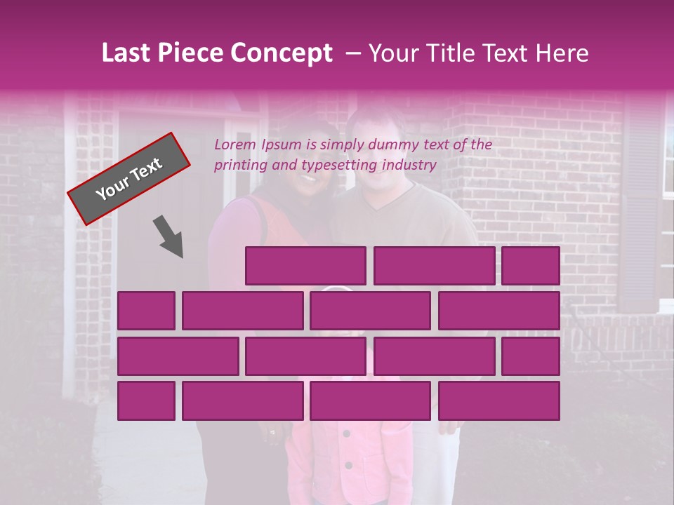 A Family Standing In Front Of Their Home PowerPoint Template