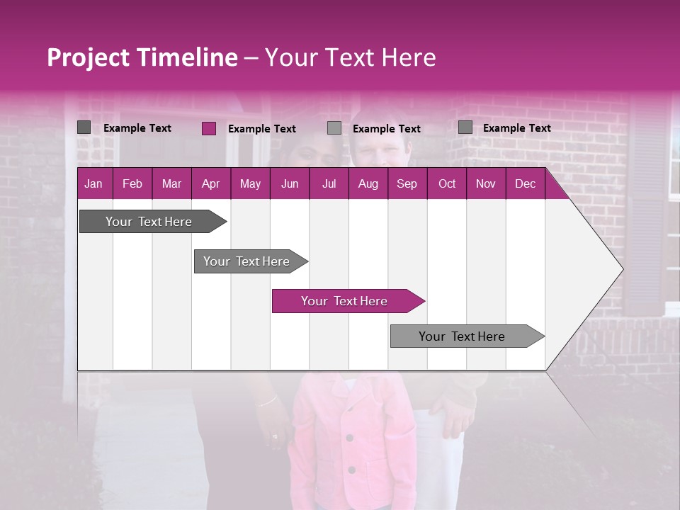 A Family Standing In Front Of Their Home PowerPoint Template