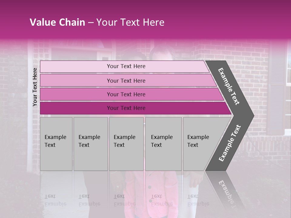 A Family Standing In Front Of Their Home PowerPoint Template