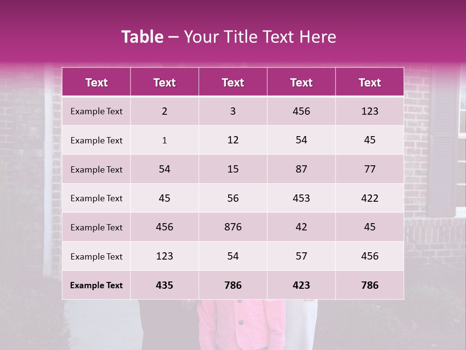 A Family Standing In Front Of Their Home PowerPoint Template