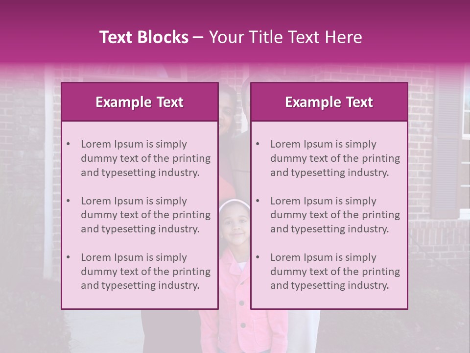 A Family Standing In Front Of Their Home PowerPoint Template