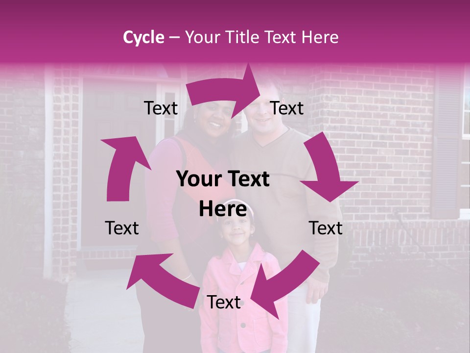 A Family Standing In Front Of Their Home PowerPoint Template