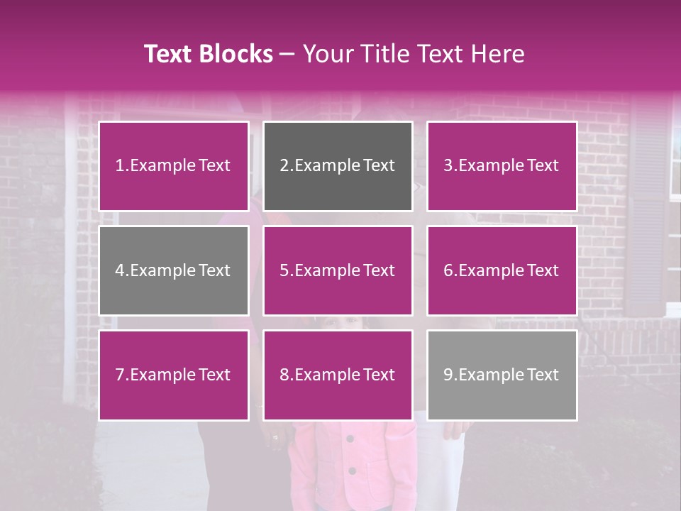 A Family Standing In Front Of Their Home PowerPoint Template