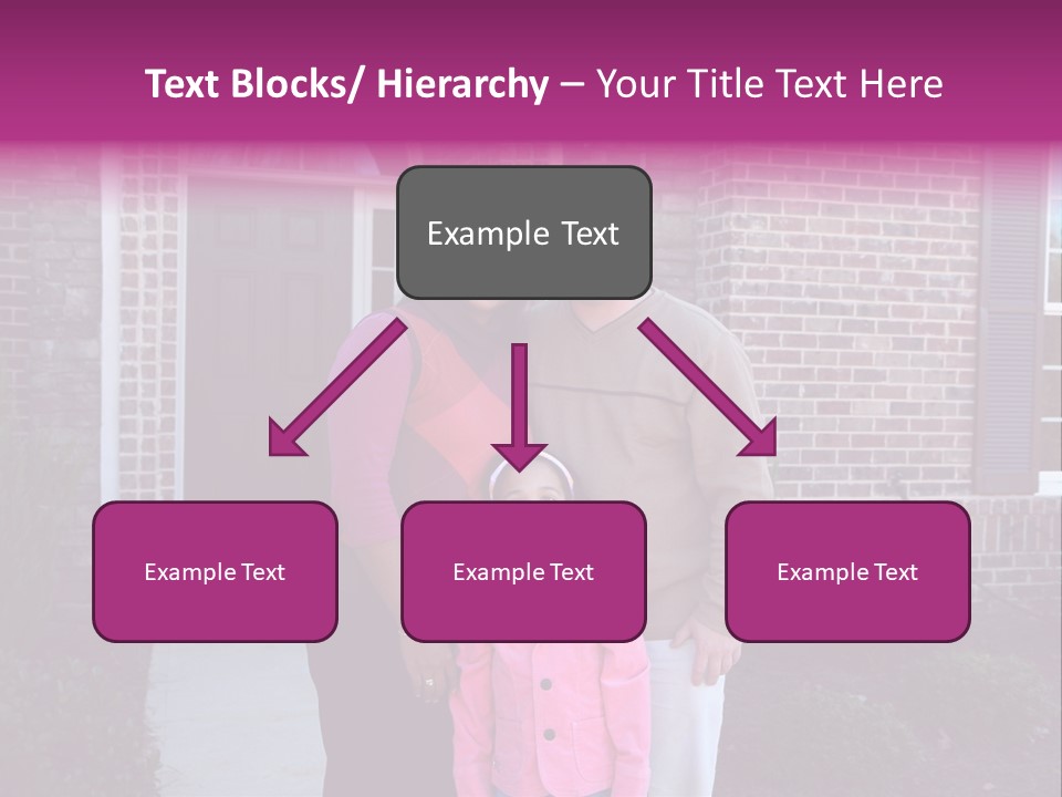 A Family Standing In Front Of Their Home PowerPoint Template
