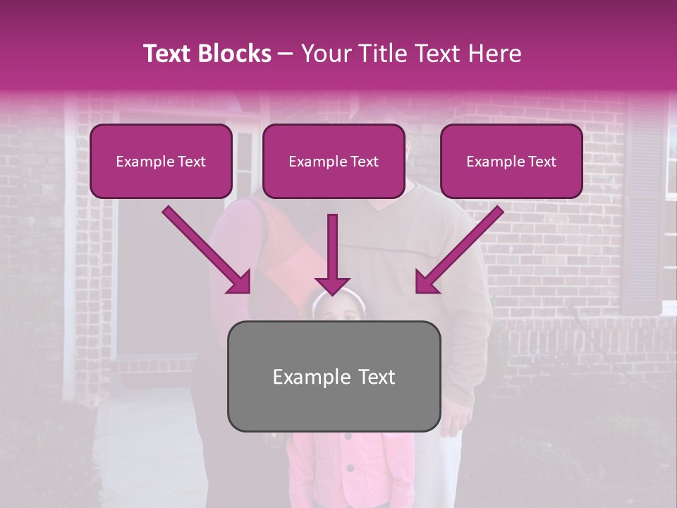 A Family Standing In Front Of Their Home PowerPoint Template