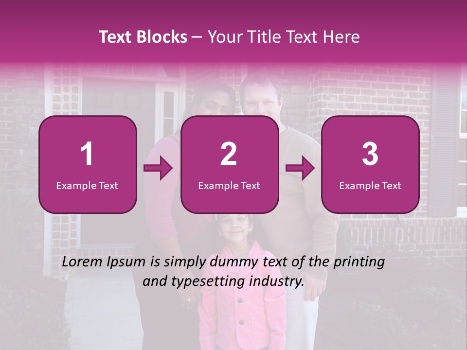 A Family Standing In Front Of Their Home PowerPoint Template