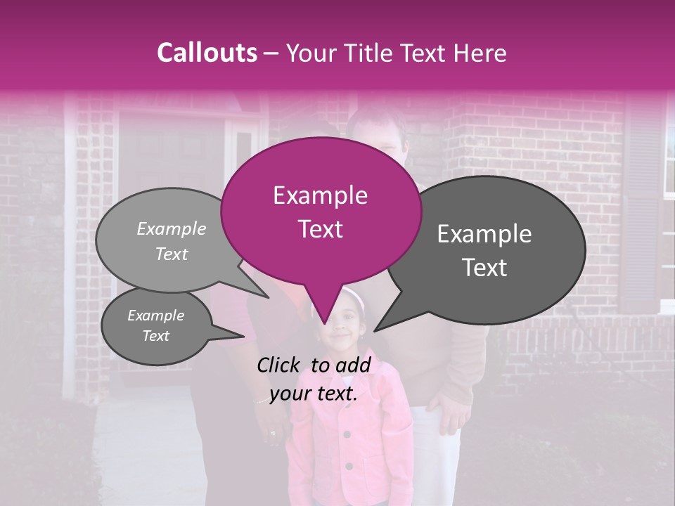 A Family Standing In Front Of Their Home PowerPoint Template