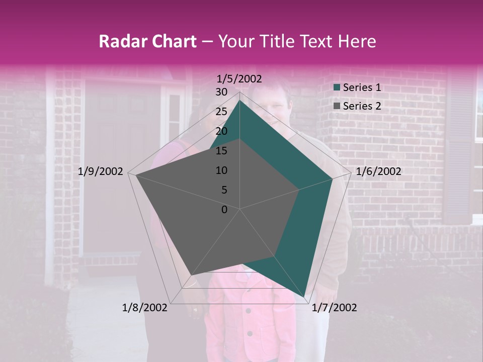 A Family Standing In Front Of Their Home PowerPoint Template