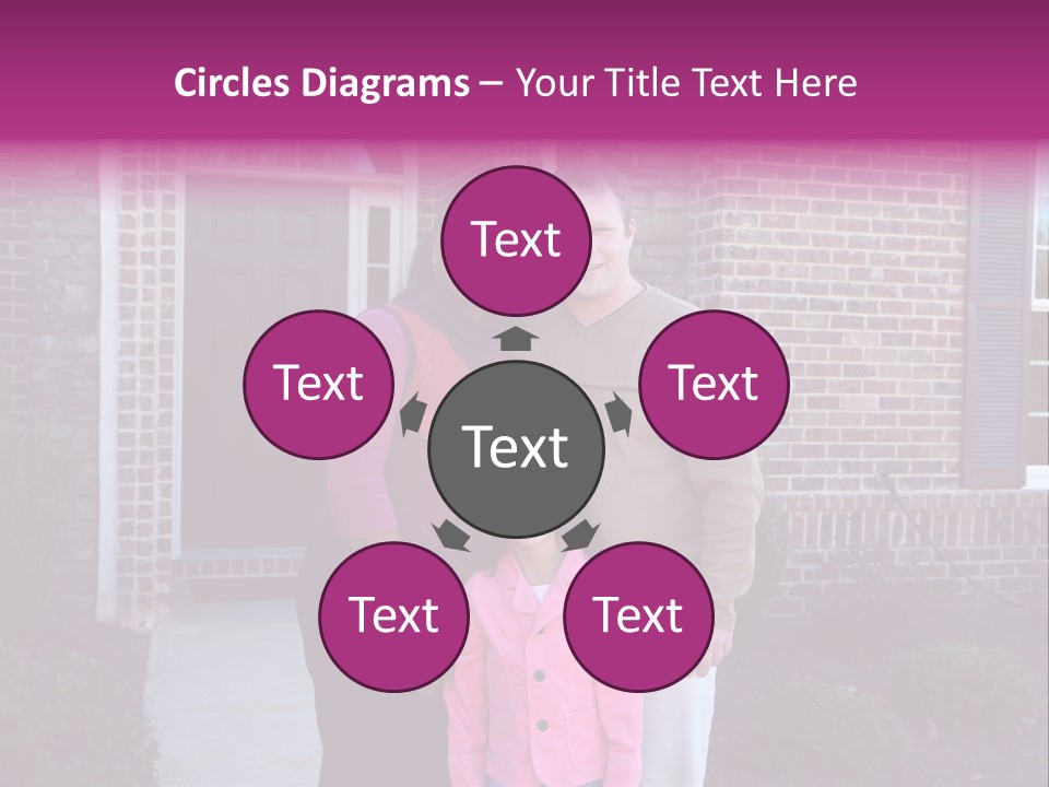 A Family Standing In Front Of Their Home PowerPoint Template