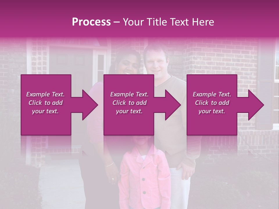 A Family Standing In Front Of Their Home PowerPoint Template