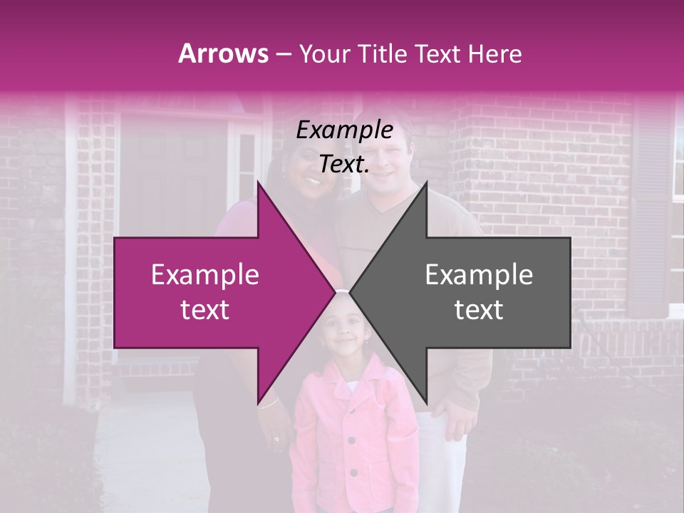 A Family Standing In Front Of Their Home PowerPoint Template