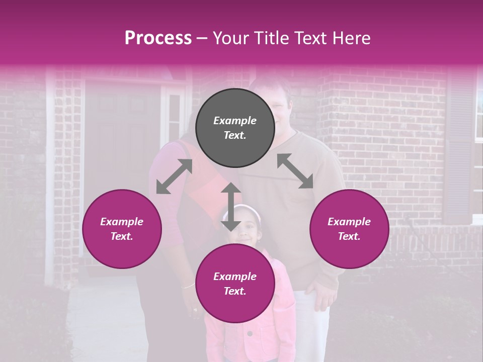 A Family Standing In Front Of Their Home PowerPoint Template