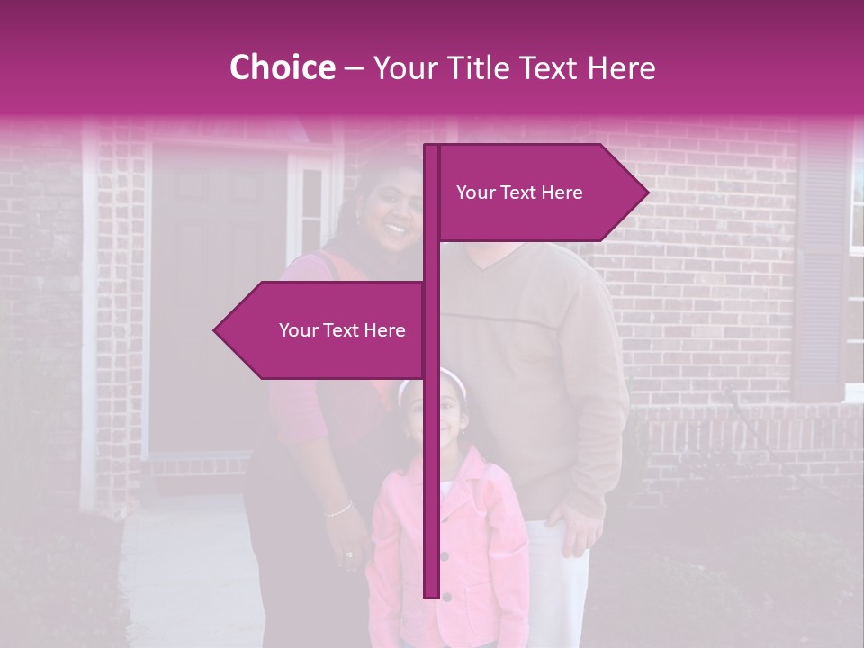 A Family Standing In Front Of Their Home PowerPoint Template