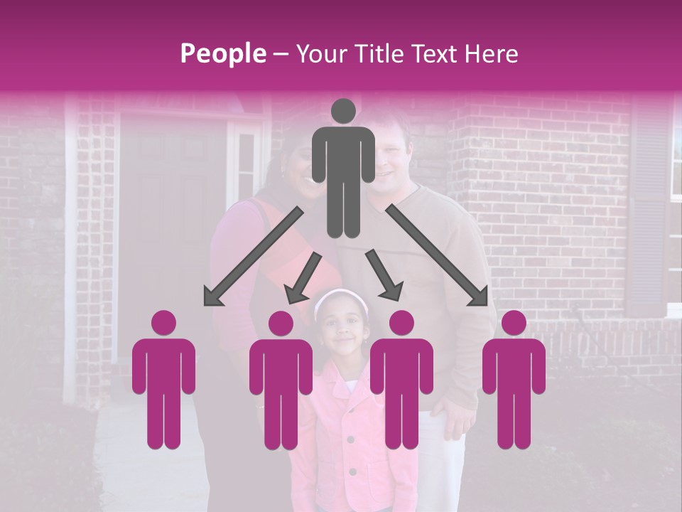 A Family Standing In Front Of Their Home PowerPoint Template